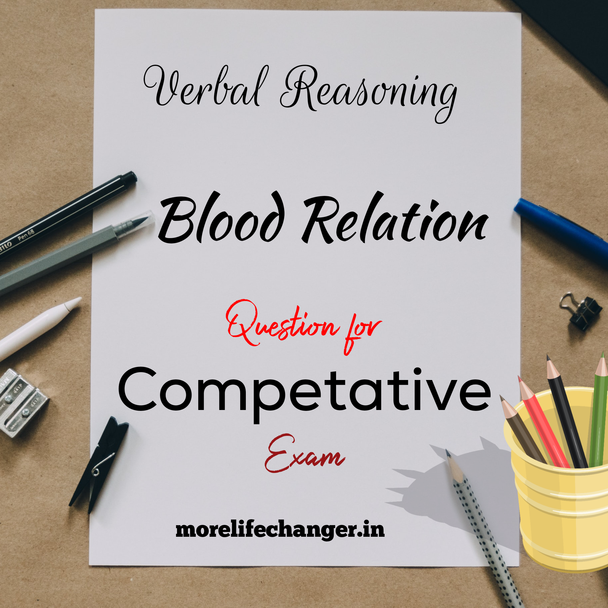 Verbal reasoning questions on blood relations